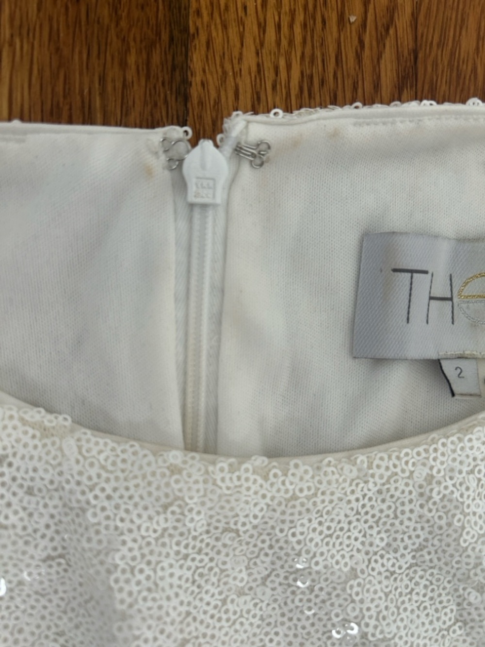 Theia White Sequin “LOVE” Mini Dress - Picture 5 of 10